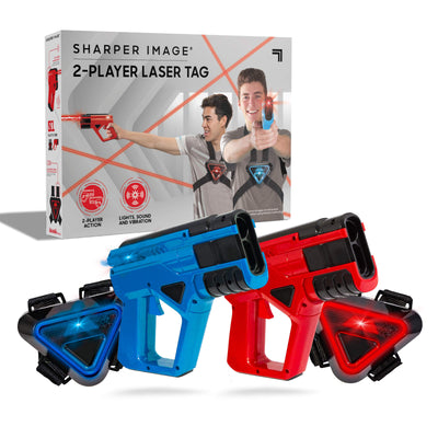 Sharper Image Laser Tag Set, 2-Pack of Blaster Guns & Armor Vests, Safe for Kids & Adults, Indoor & Outdoor Battle Game, Multiplayer Team Mode, Fun Party Activity, Cool Electronic Toy Gift, Ages 8+