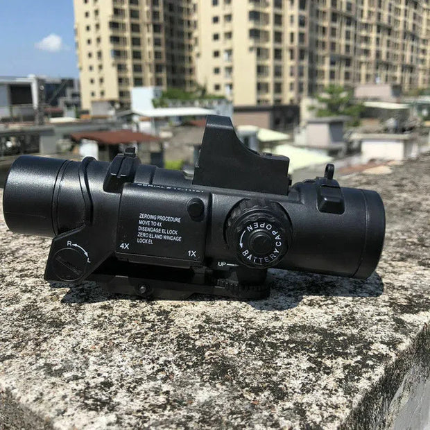 6X Sight Magnifier Scope with Red Dot Sight