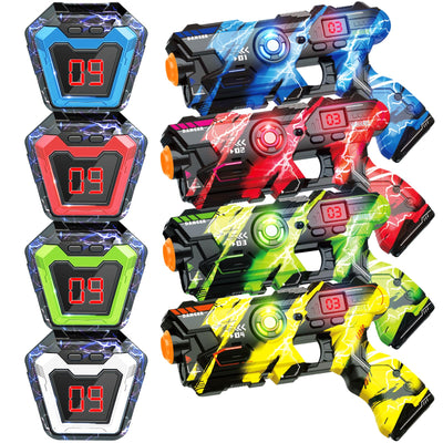 Infrared Laser Tag Guns Set of 4 with Digital LED Score Display Vest Multi-Functional Fun Indoor&Outdoor Toys for Kids Ages 8 9 10 11 12+ Years Old Boys Girls Teens Adults Birthday Gift