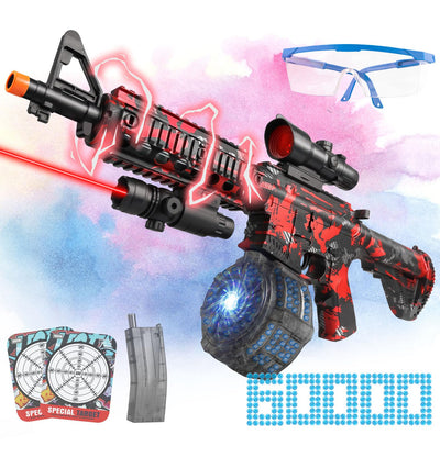 Large Splatter Ball Blaster with Drum & 60,000 Rounds, Electric Gel Ball Blaster Automatic and Manual, Big Splat Blasters