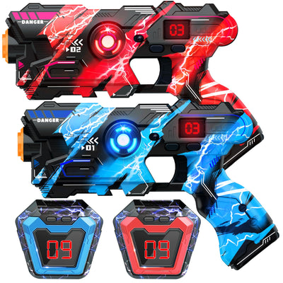 Laser Tag Guns Set of 2 with Digital LED Score Display Vest Multi-Functionals Laser Tag Fun Indoor&Outdoor Toys for Kids Ages 8 9 10 11 12+ Years Old Boys Girls Teens Adults Birthday Gift