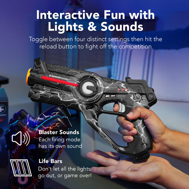 Best Choice Products Set of 4 Laser Tag Blasters, Rechargeable Infrared Lazer Tag Set & Docking Station, No Vests Needed - Gray/Purple/Red/Blue