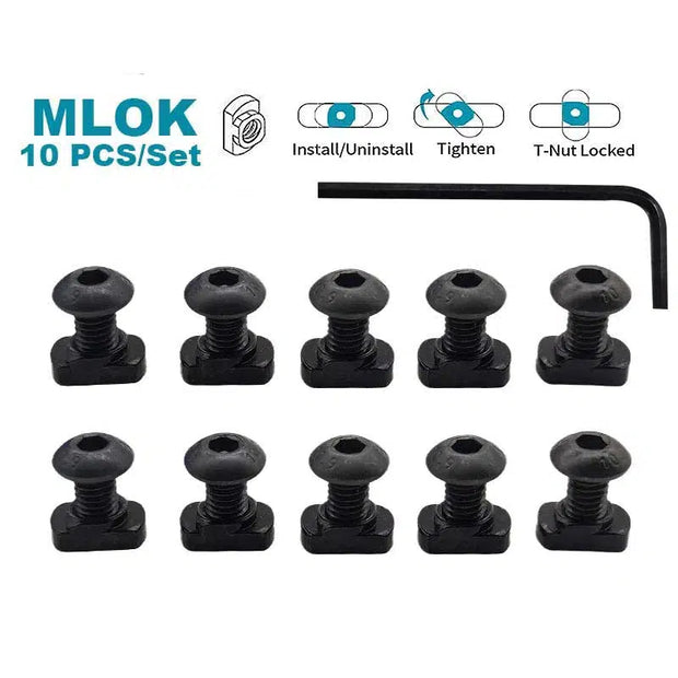 Keymod M-LOK T-Nut Rail M4 M5 Screws Set 10pcs