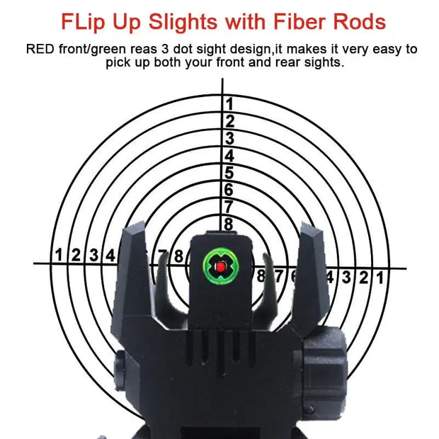 MGP CQB Armor Gen2 Flip Up Sights With Fiber Rods